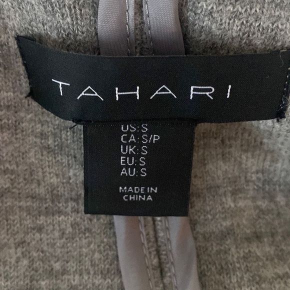Tahari grey 100 % wool cardigan sweater jacket size small: nicely styled! - Picture 11 of 14